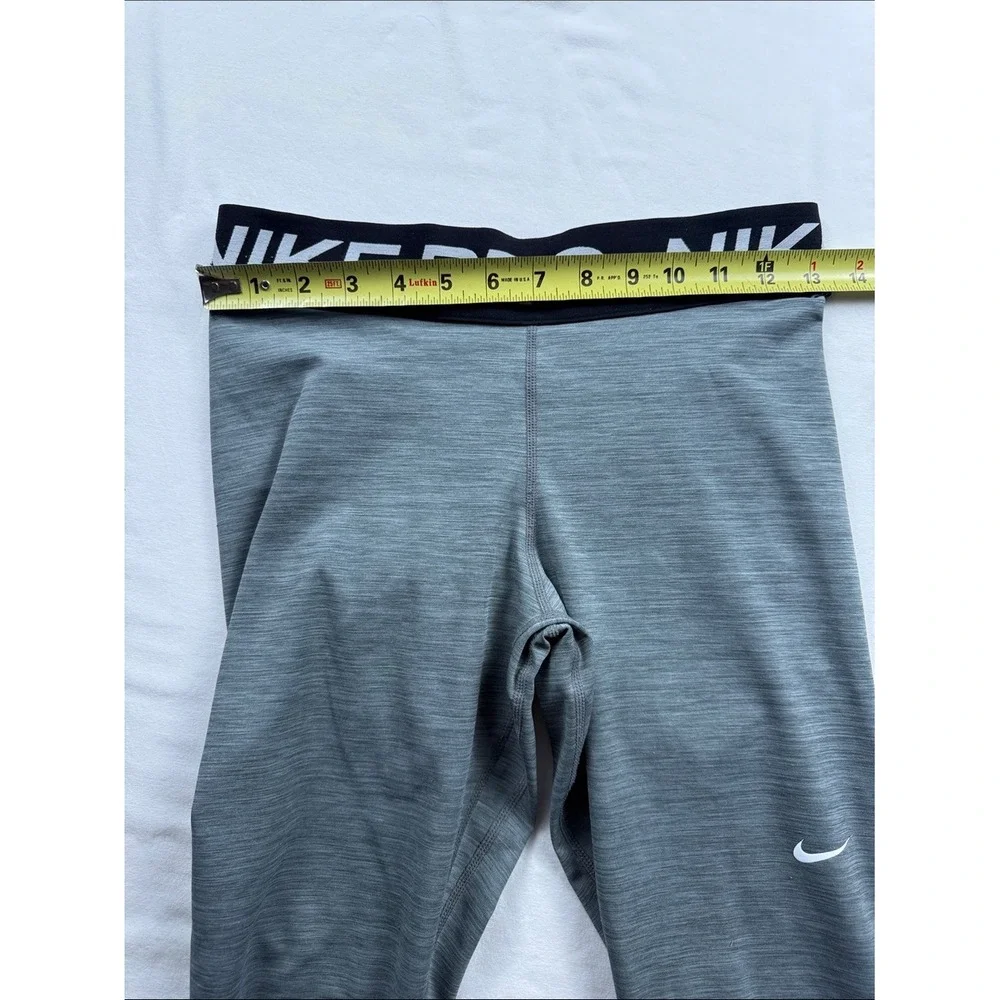 Nike Pro Dri-FIT Kids Grey Heathered Mesh Panel Athletic Leggings Size M